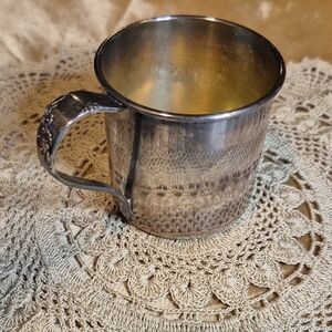 Oneida Silver Child Mug with Ornate Handle